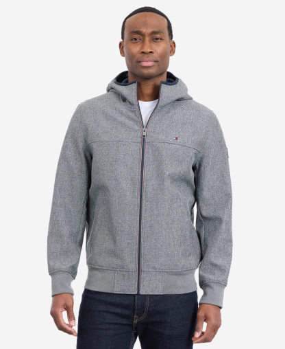 Tommy Hilfiger Men's Hooded Softshell Jacket - Heather Gray
