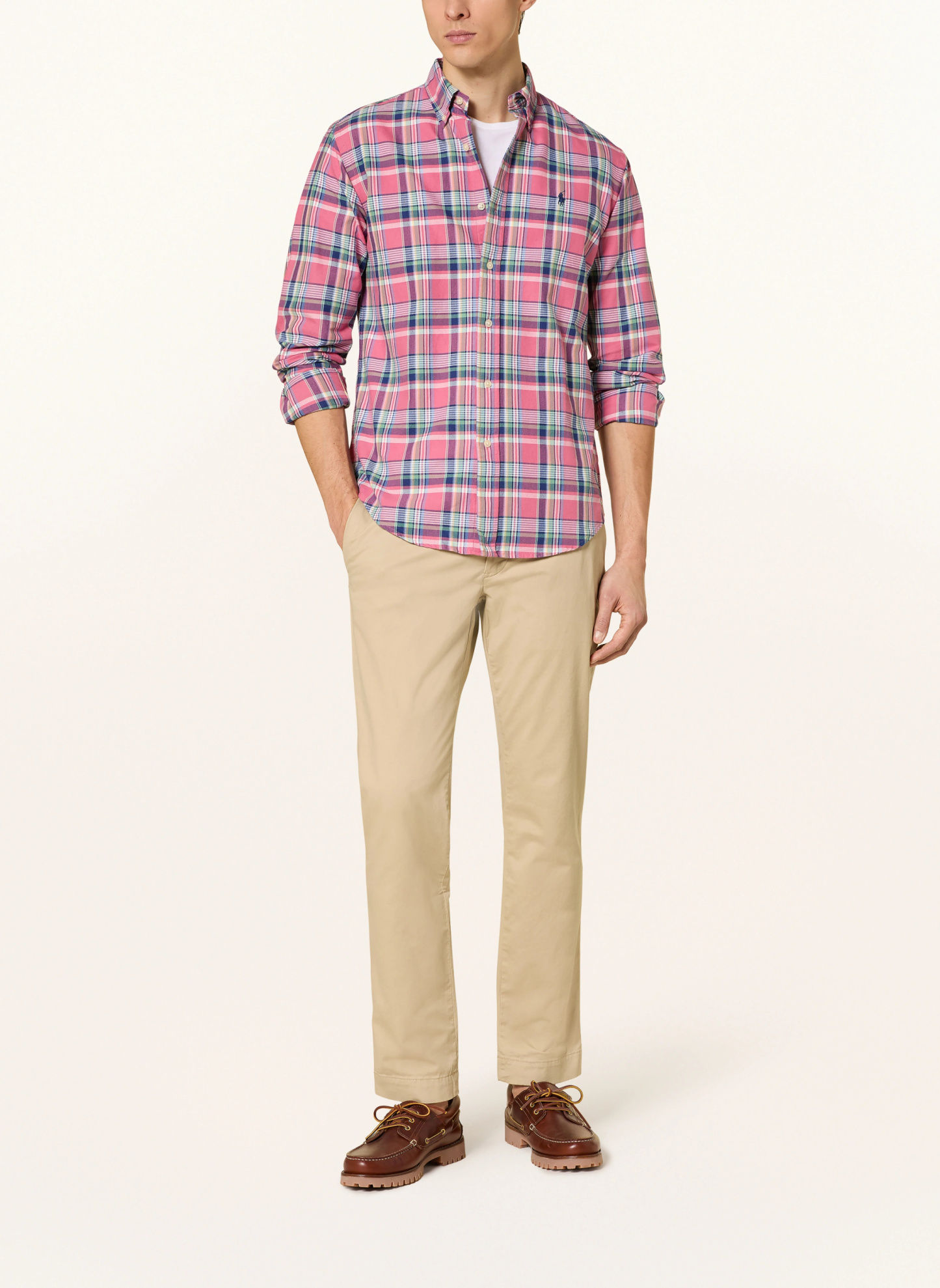 POLO RALPH LAUREN Hemd Custom Fit – ROSA / HELLGRÜN / BLAU