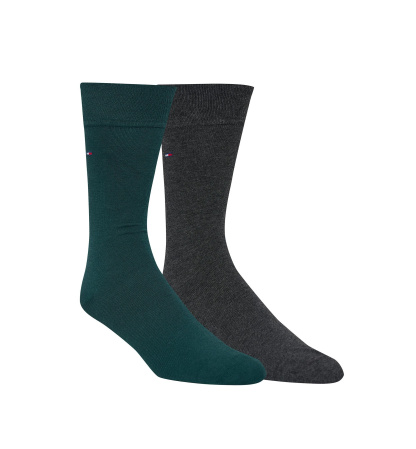 Tommy Hilfiger Men's Solid Dress Socks, 2-Pack - Green/Black