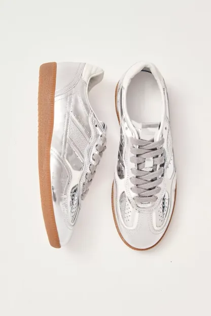 ALOHAS tb. 490 Leather Sneakers - Rife Shimmer Silver Cream