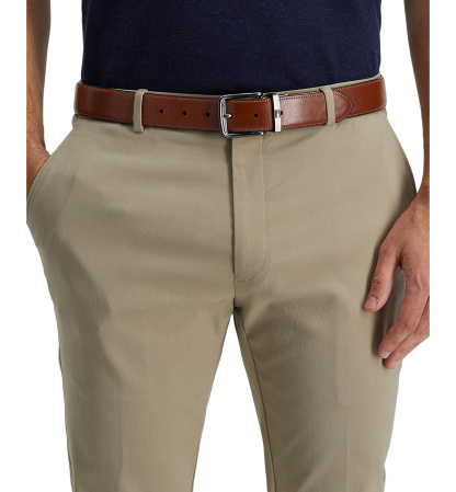 35MM Tommy Hilfiger Men's Reversible Harness Buckle Stretch Belt - Black/Tan