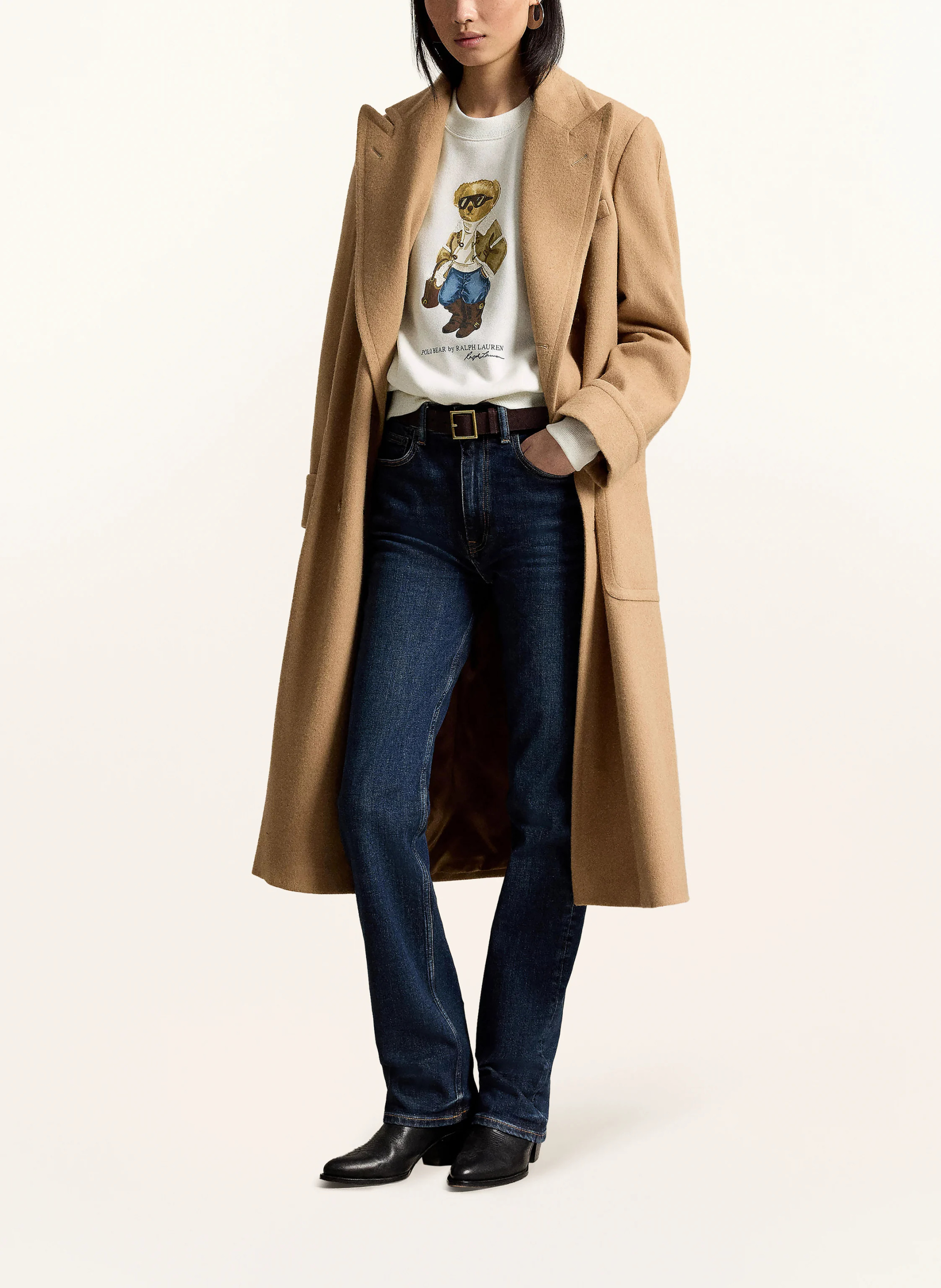 POLO RALPH LAUREN Sweatshirt – CREME / BRAUN / BLAU