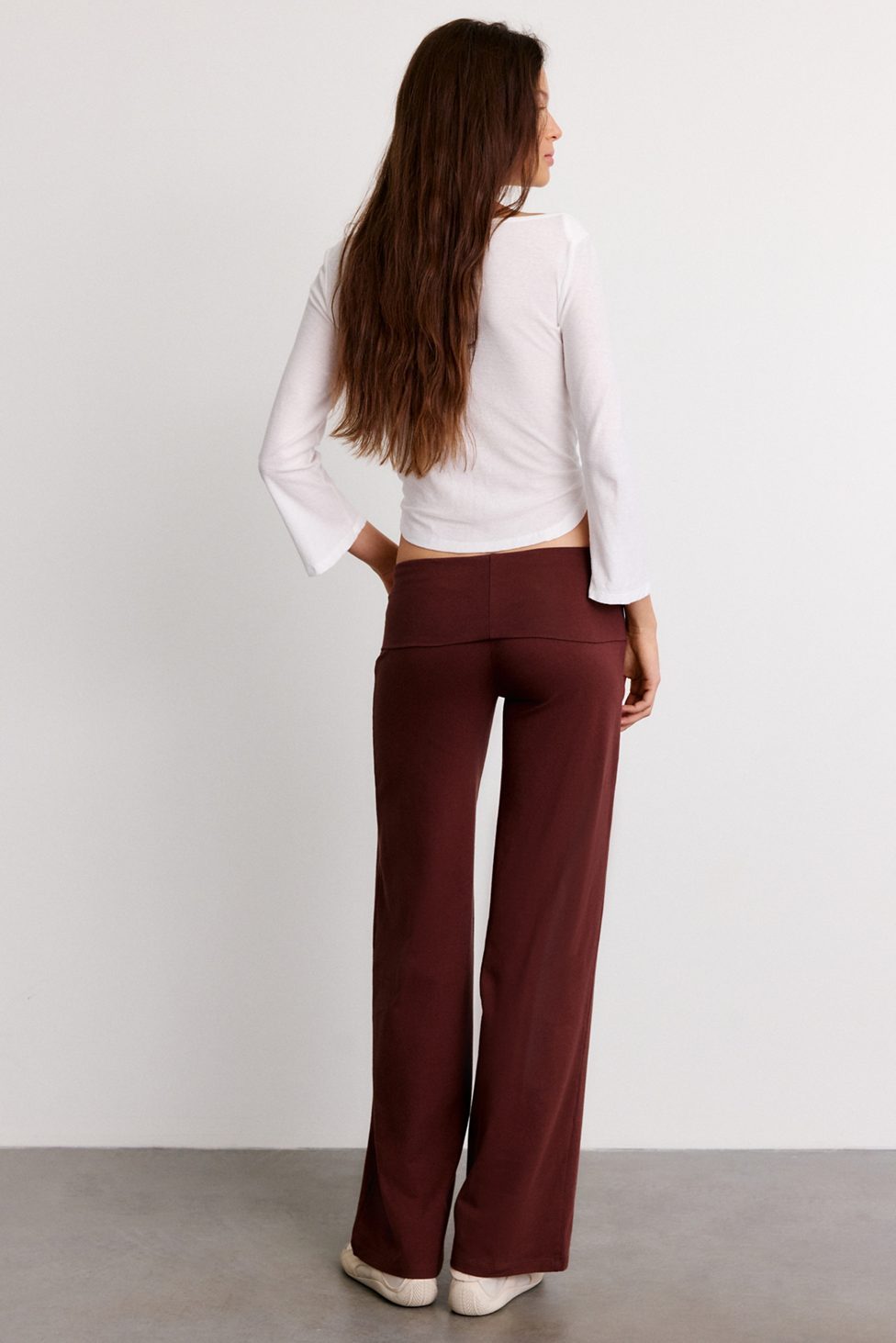 Out From Under Bec Foldover Wide Leg Pants - Chocolate