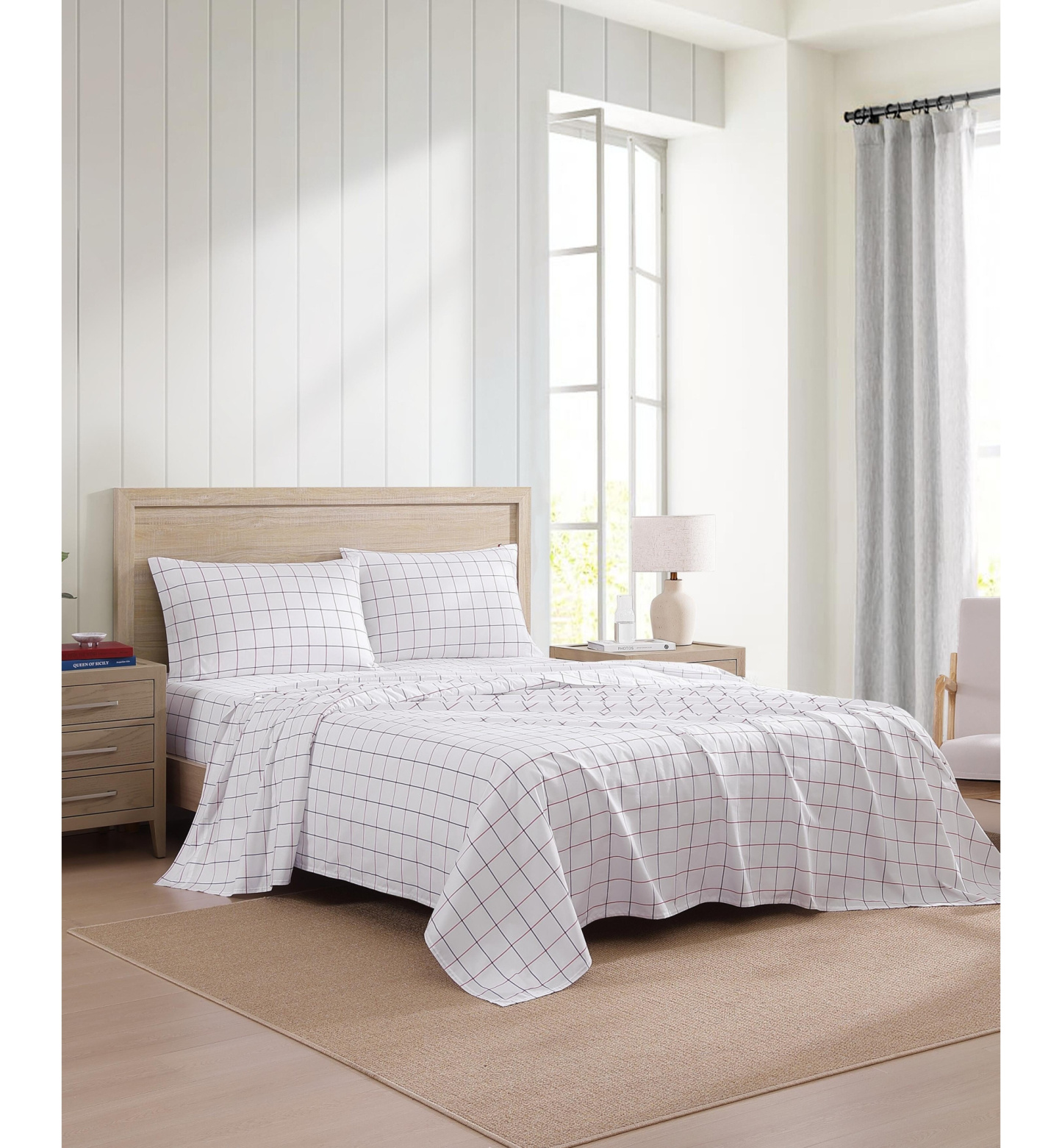 Tommy Hilfiger Printed 200-Thread Count Cotton Percale Sheet Set - Glasgow Windowpane