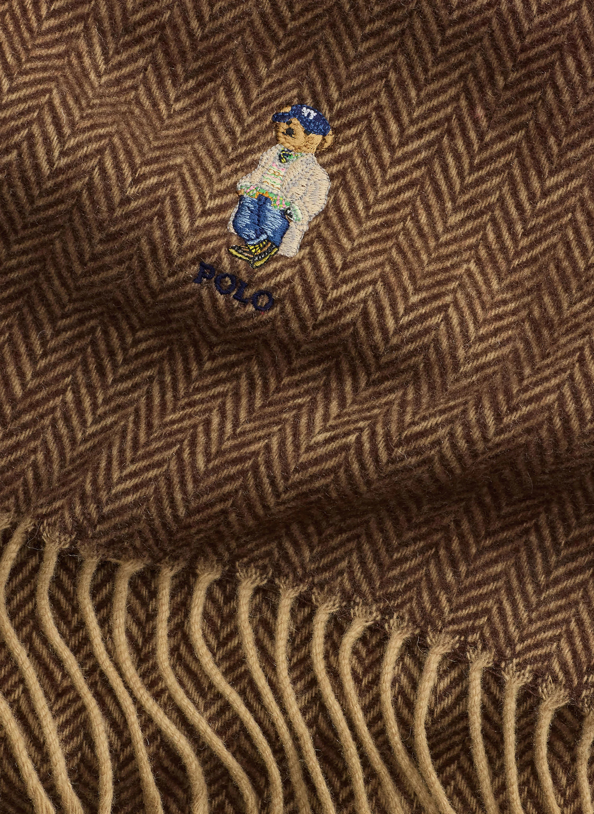 POLO RALPH LAUREN Set: Mütze und Schal – BRAUN / CAMEL