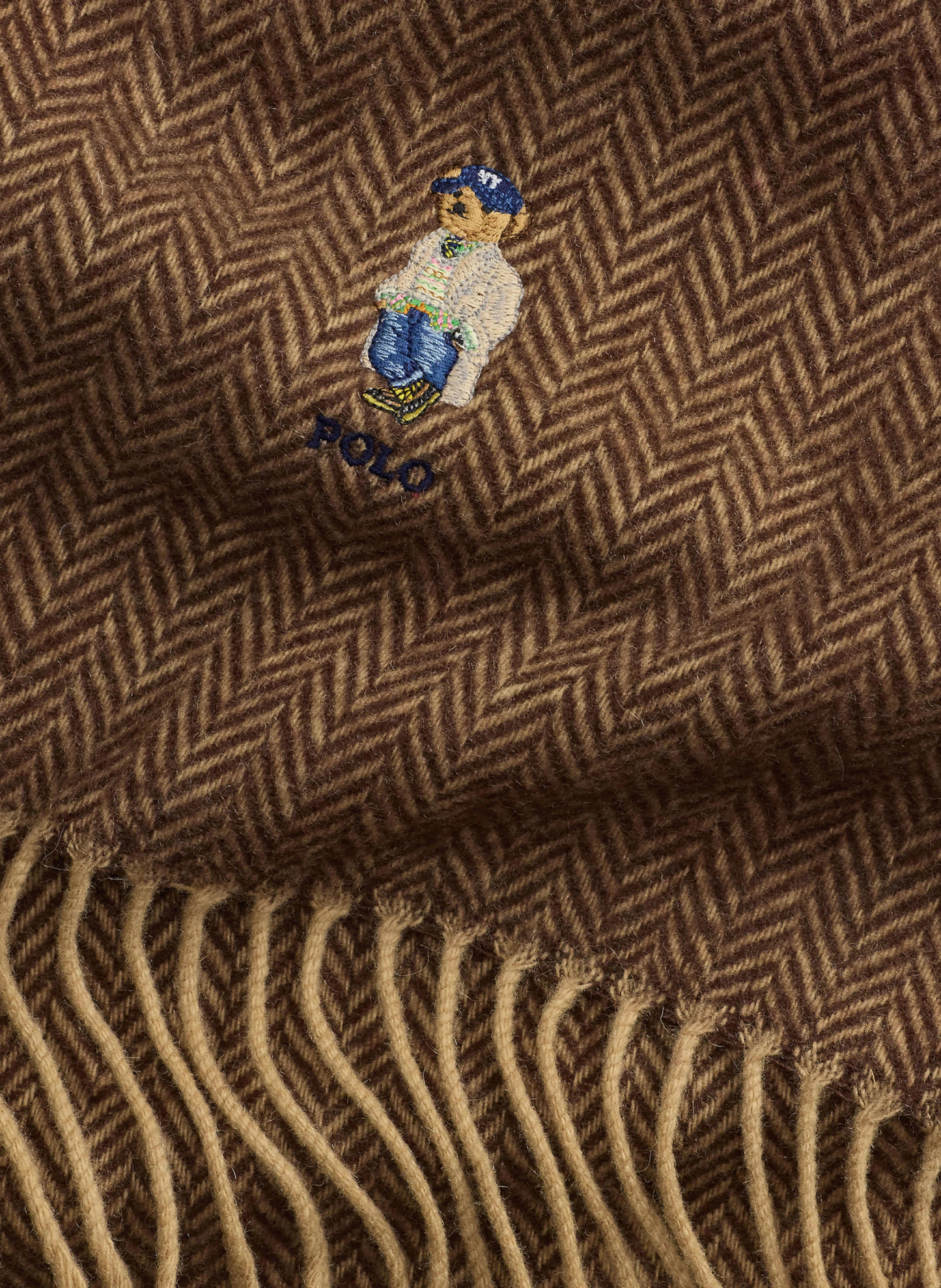 POLO RALPH LAUREN Set: Mütze und Schal – BRAUN / CAMEL