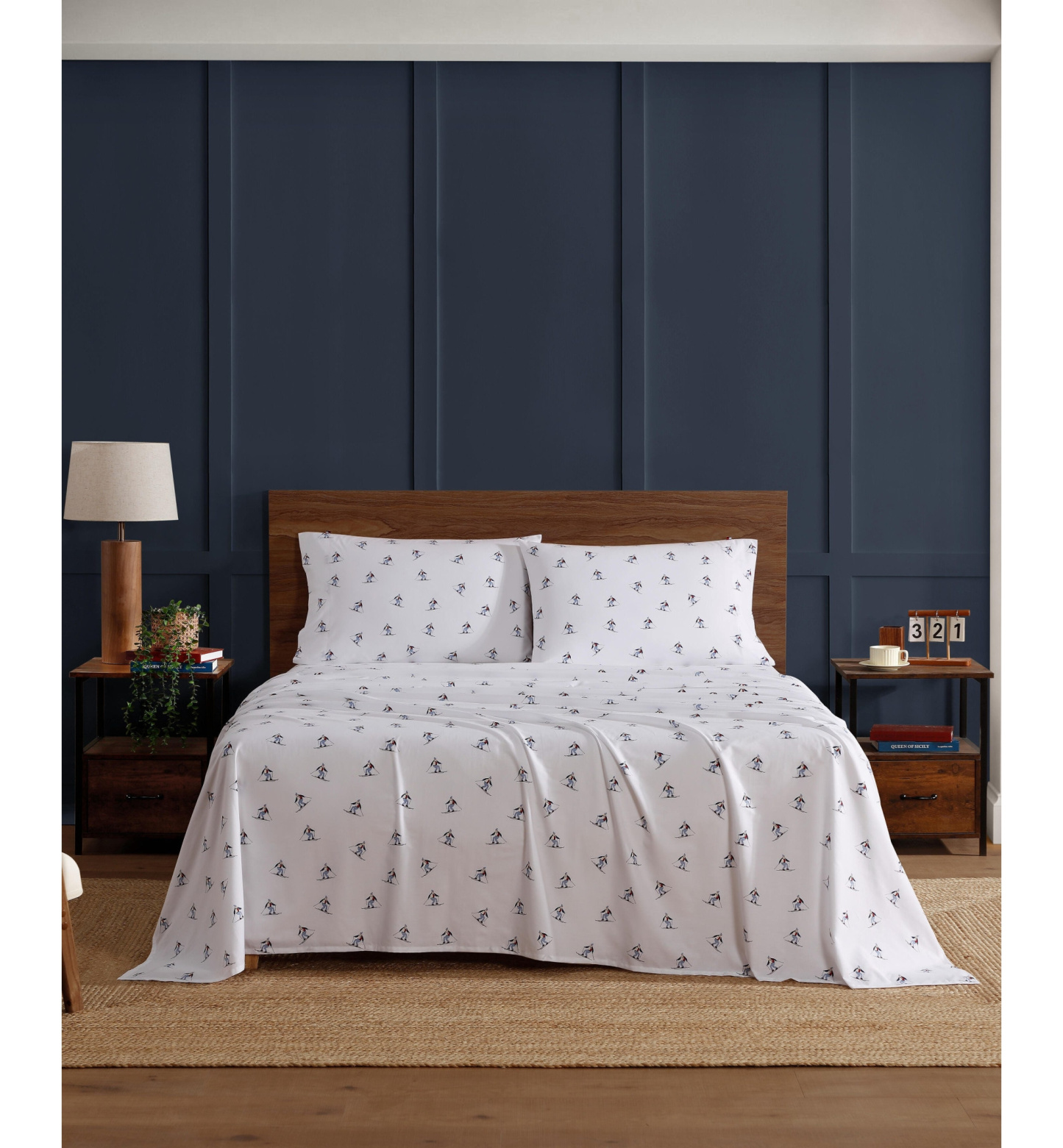 Tommy Hilfiger Printed 200-Thread Count Cotton Percale Sheet Set - Aspen Ski Slopes