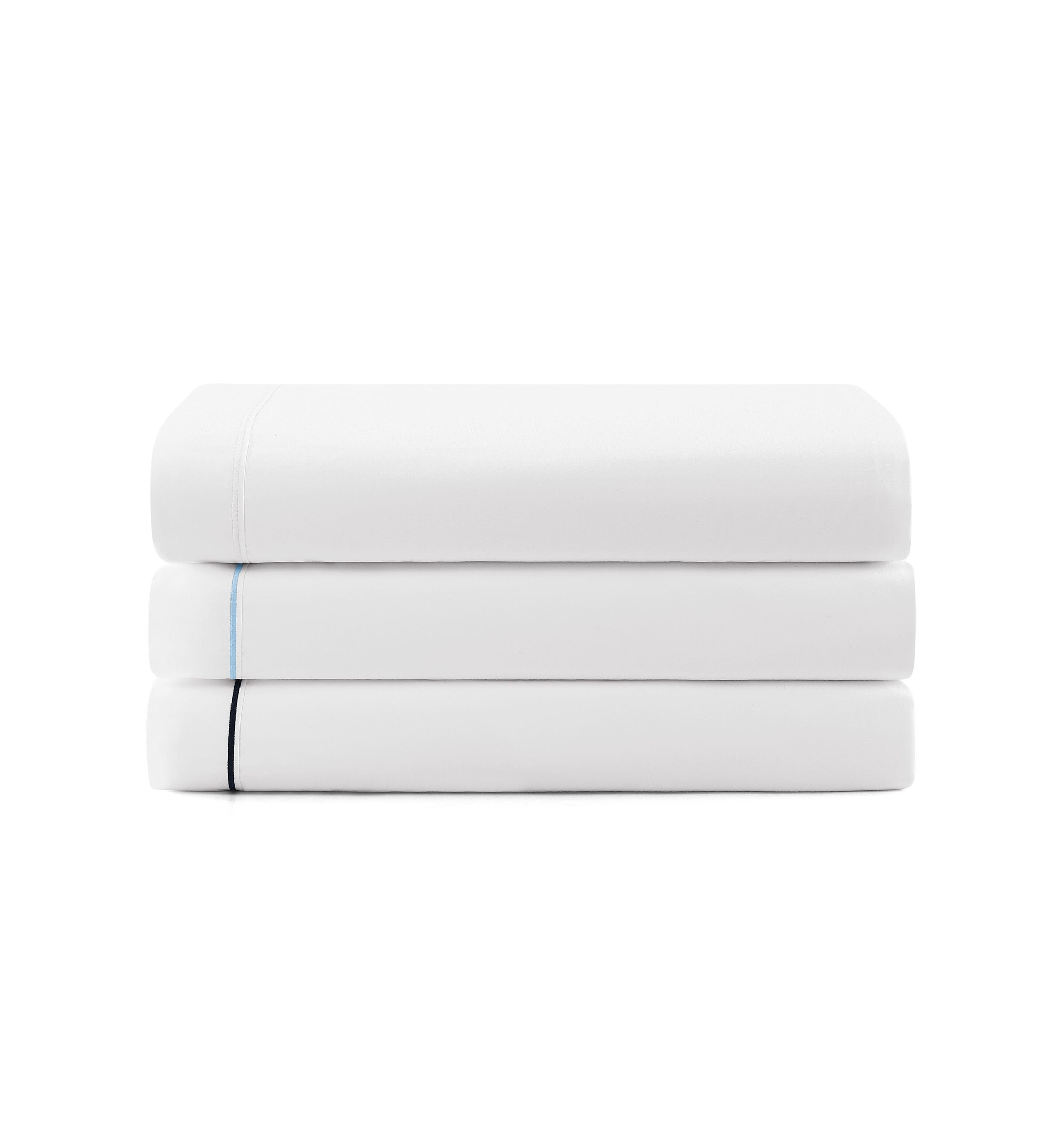 Tommy Hilfiger Solid 200-Thread Count Hem Stripe Cotton Percale Sheet Set - White