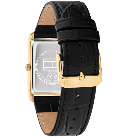 Tommy Hilfiger Men's Quartz Black Leather Watch, 25.5 mm - Black