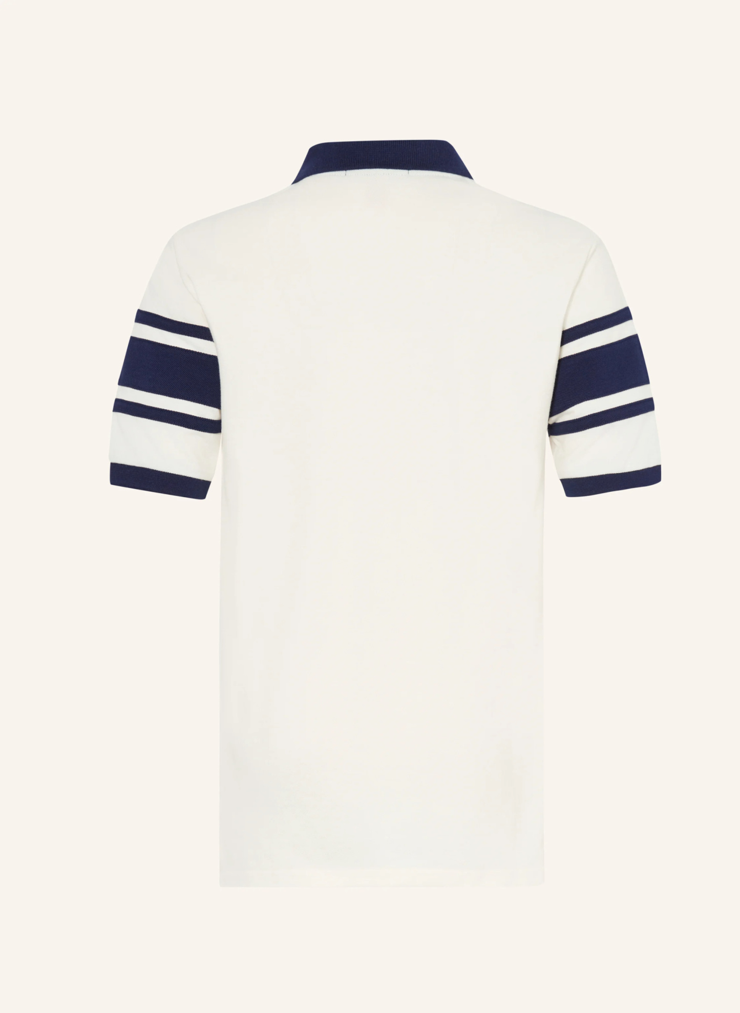 POLO RALPH LAUREN Piqué-Poloshirt – CREME / DUNKELBLAU