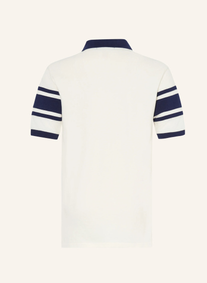 POLO RALPH LAUREN Piqué-Poloshirt – CREME / DUNKELBLAU