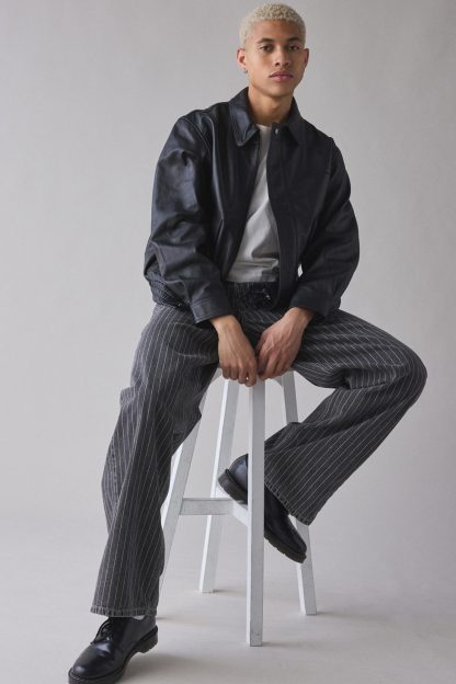 BDG Nitro Pinstripe Baggy Fit Jeans - Black Pinstripe