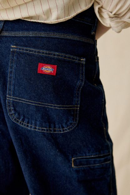 Dickies 958 Baggy Tapered Fit Work Jeans - Rinsed Denim