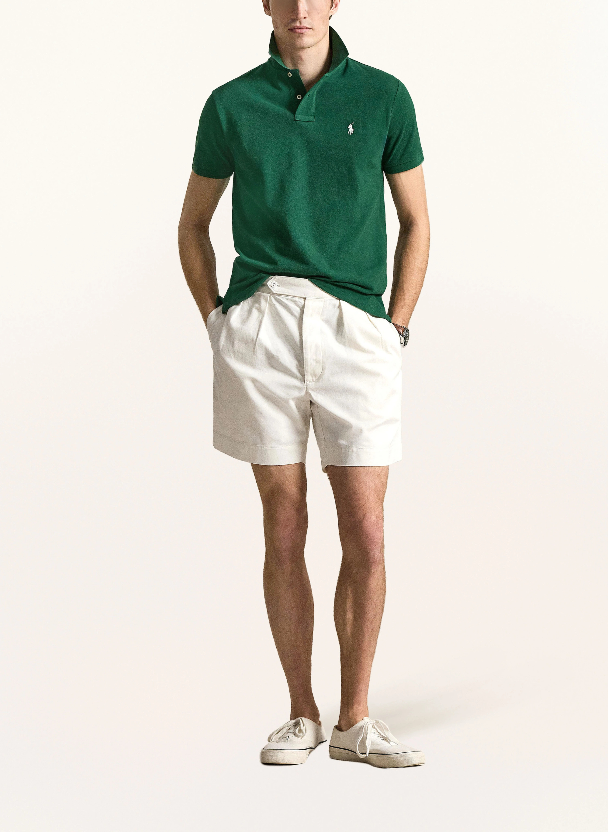 POLO RALPH LAUREN Piqué-Poloshirt Custom Slim Fit – DUNKELGRÜN
