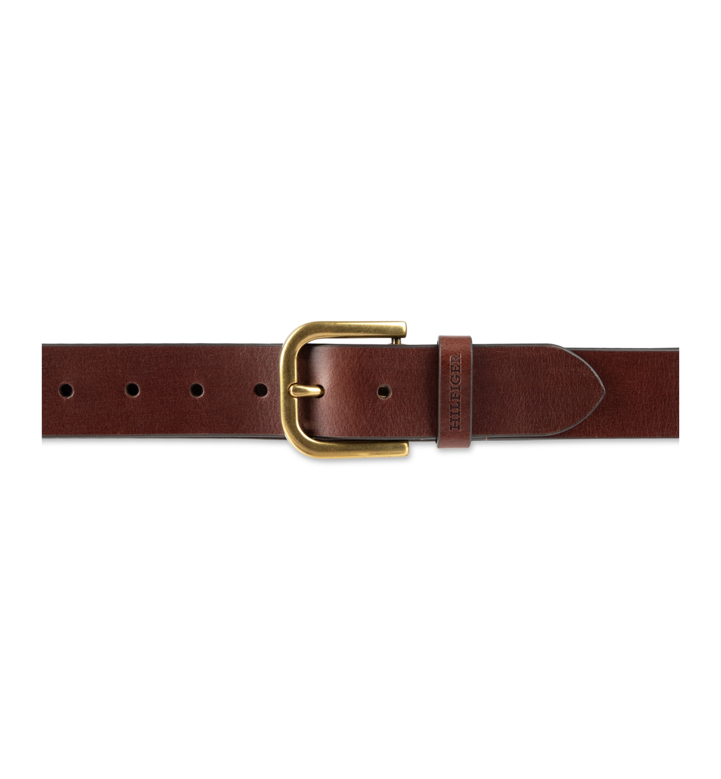 38MM Tommy Hilfiger Men's Genuine Leather Raw Edge Casual Jean Belt - Chocolate