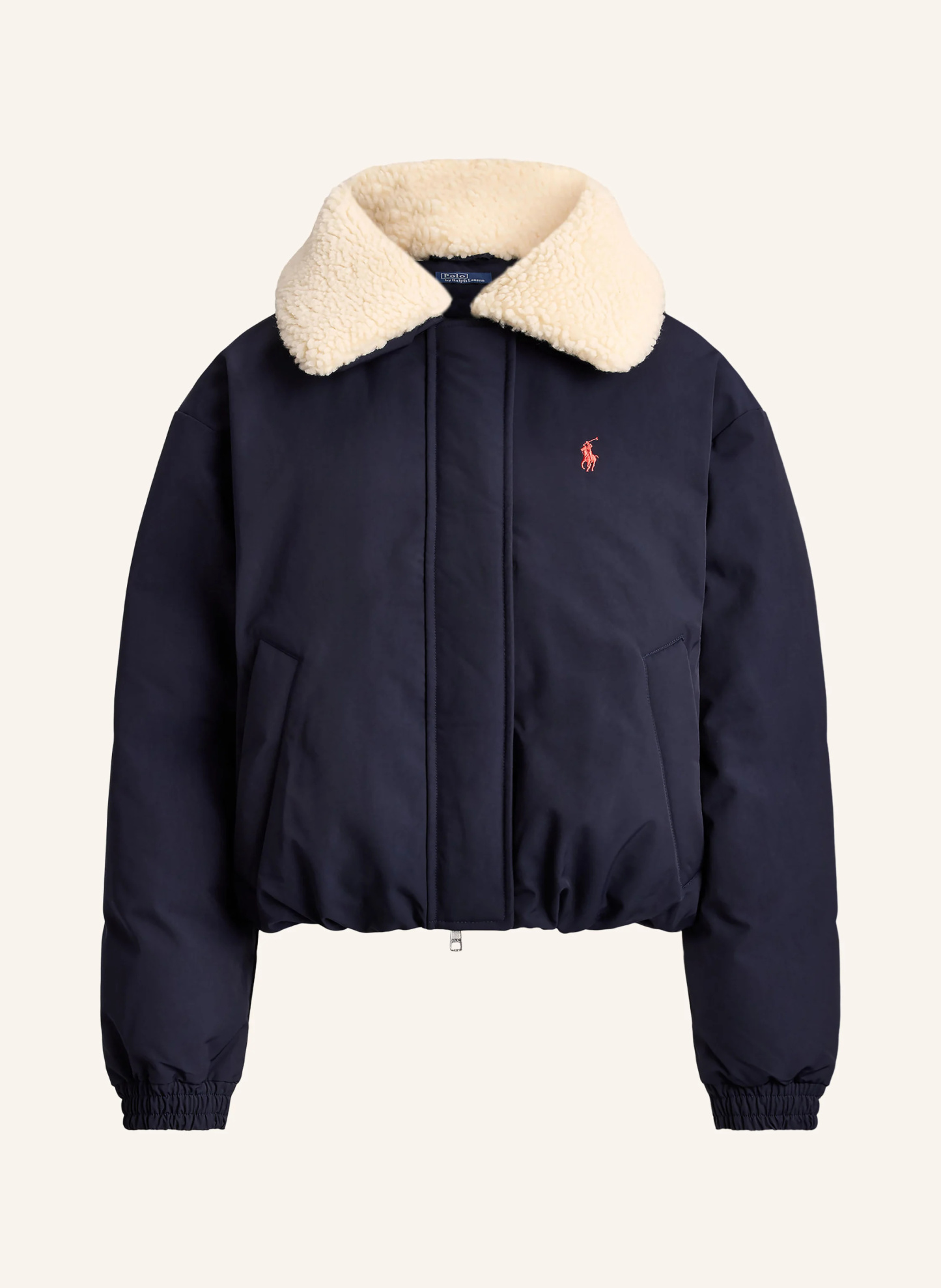 POLO RALPH LAUREN Daunenblouson mit abnehmbarem Kunstfell – DUNKELBLAU / ECRU
