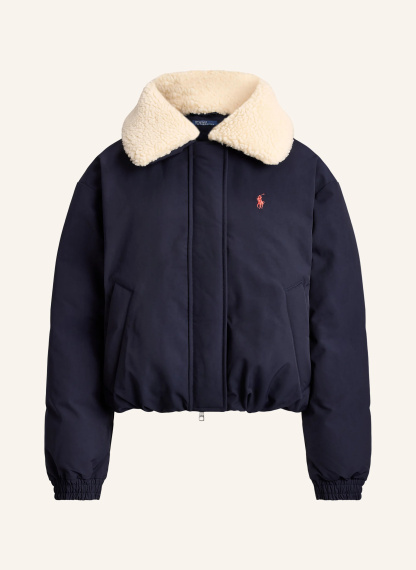 POLO RALPH LAUREN Daunenblouson mit abnehmbarem Kunstfell – DUNKELBLAU / ECRU