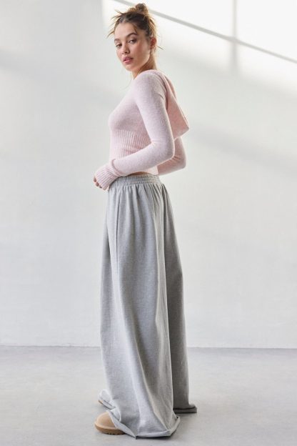 Out From Under Lived In Extreme Wide Leg Sweatpants - Light Grey