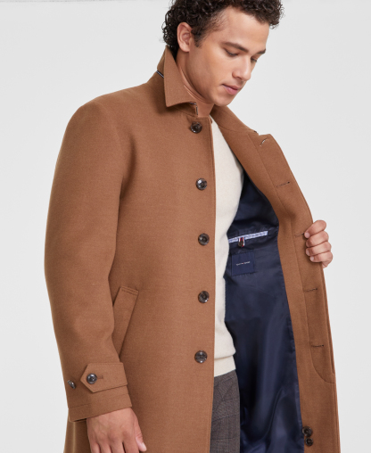 Tommy Hilfiger Men Modern Fit Car Coat - Dark Camel