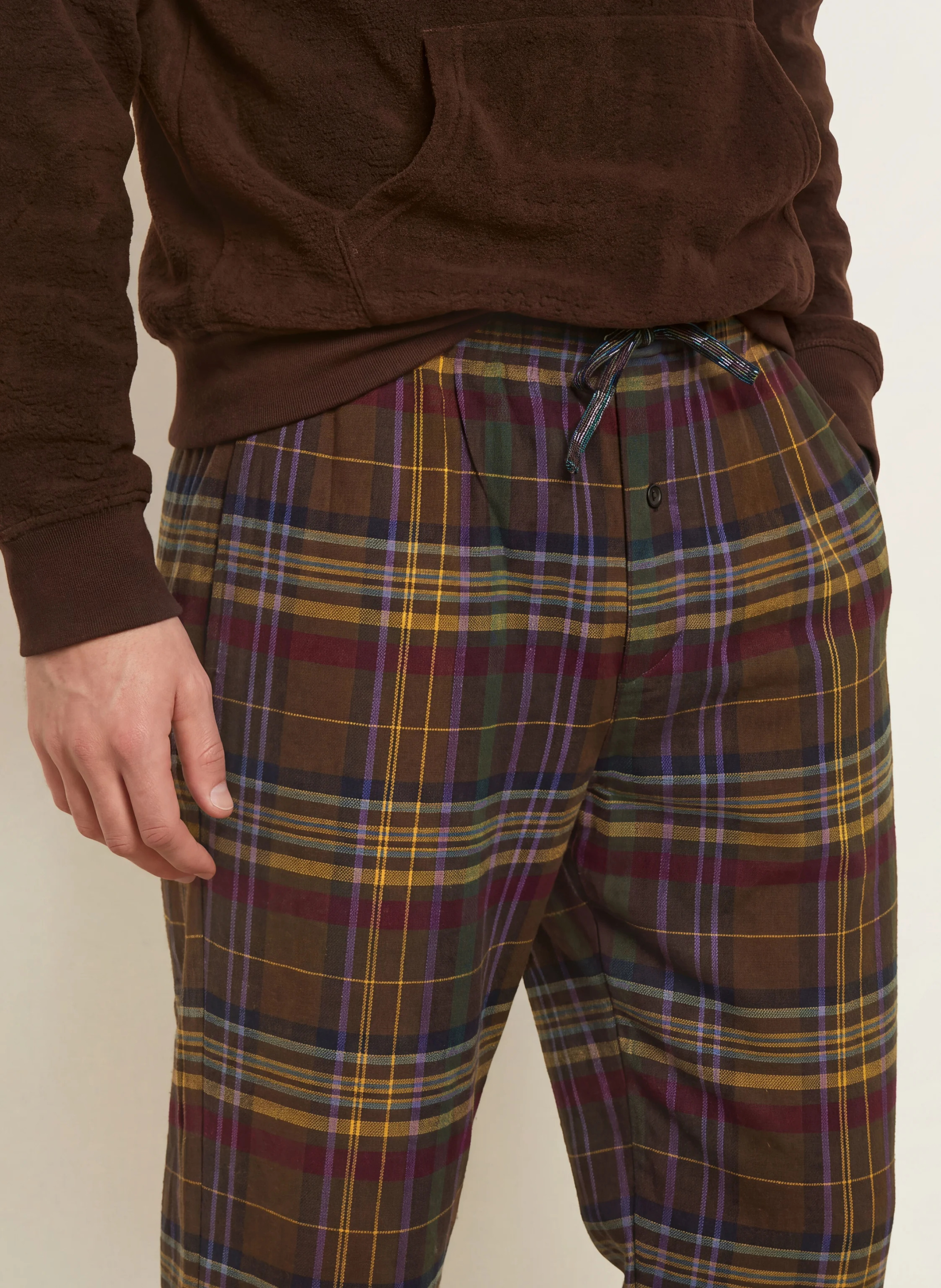 POLO RALPH LAUREN Lounge-Hose aus Flanell – BRAUN / HELLBRAUN / LILA