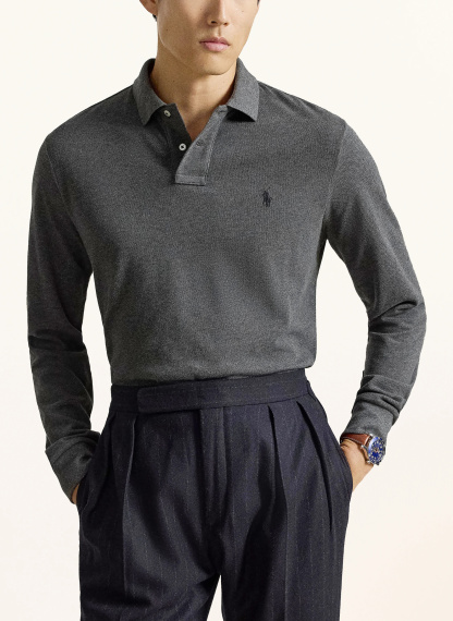 POLO RALPH LAUREN Piqué-Poloshirt Custom Slim Fit – DUNKELGRAU