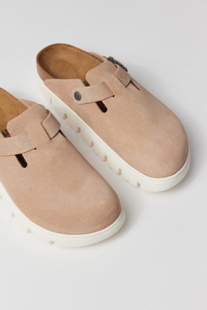 Birkenstock Women's Boston Chunky Suede Clogs - Warm Sand