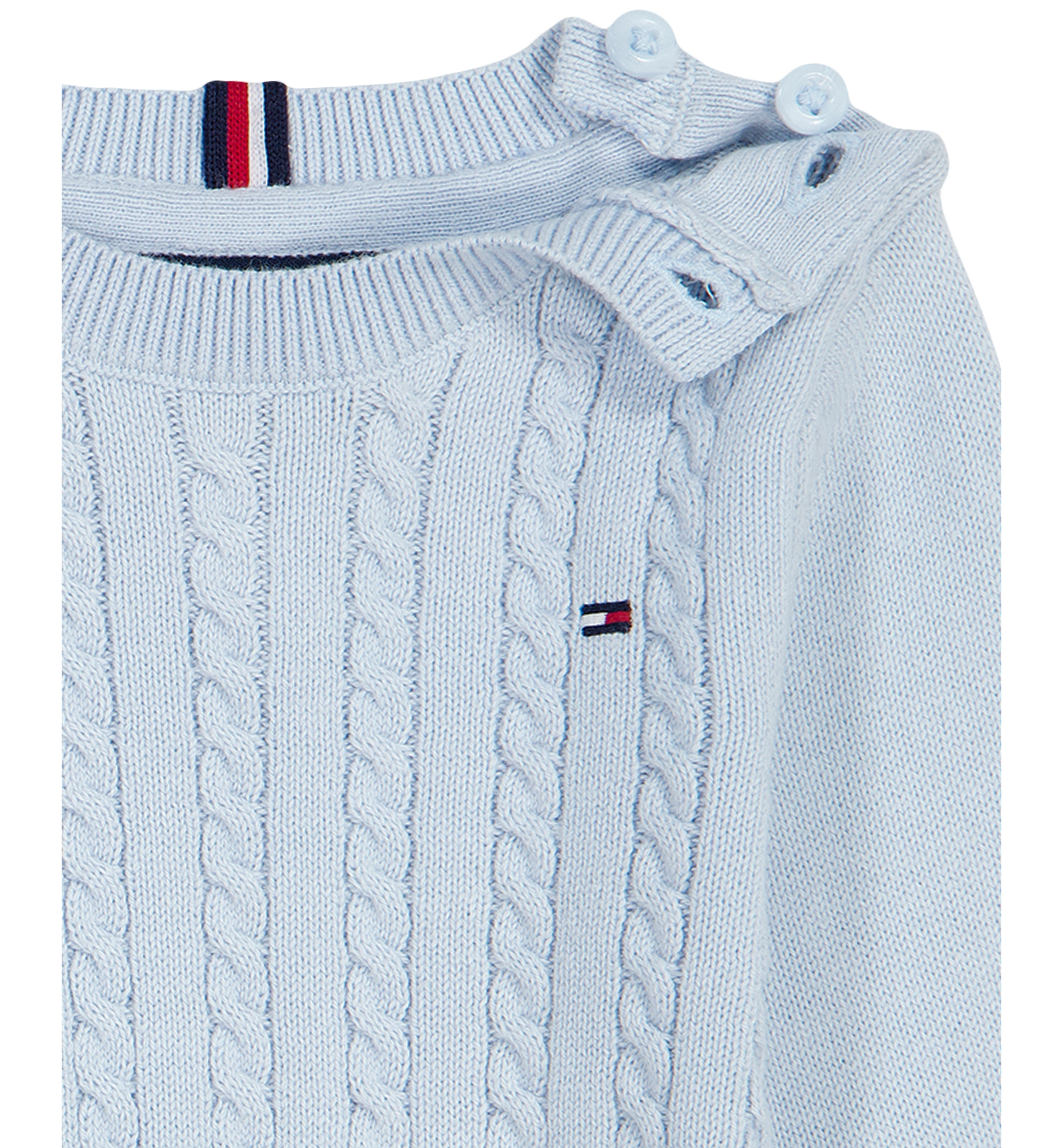 Tommy Hilfiger Baby Boys' Cable-Knit Long-Sleeve Coverall and Hat, 2-Piece Set - Blue