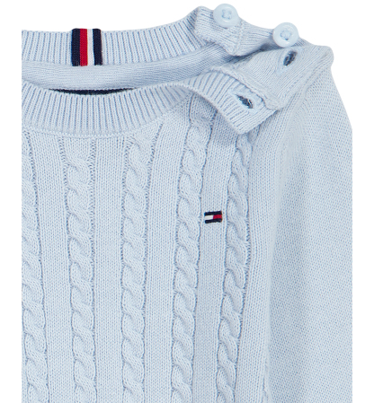 Tommy Hilfiger Baby Boys' Cable-Knit Long-Sleeve Coverall and Hat, 2-Piece Set - Blue