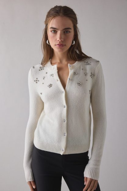 Kimchi Blue Rachel Embellished Cardigan - Ivory