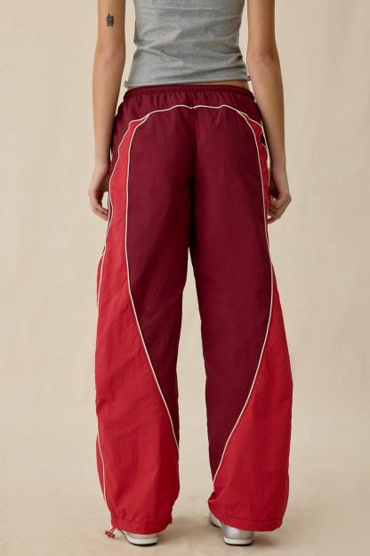 BDG Finish Line Low-Rise Baggy Track Pants - Red