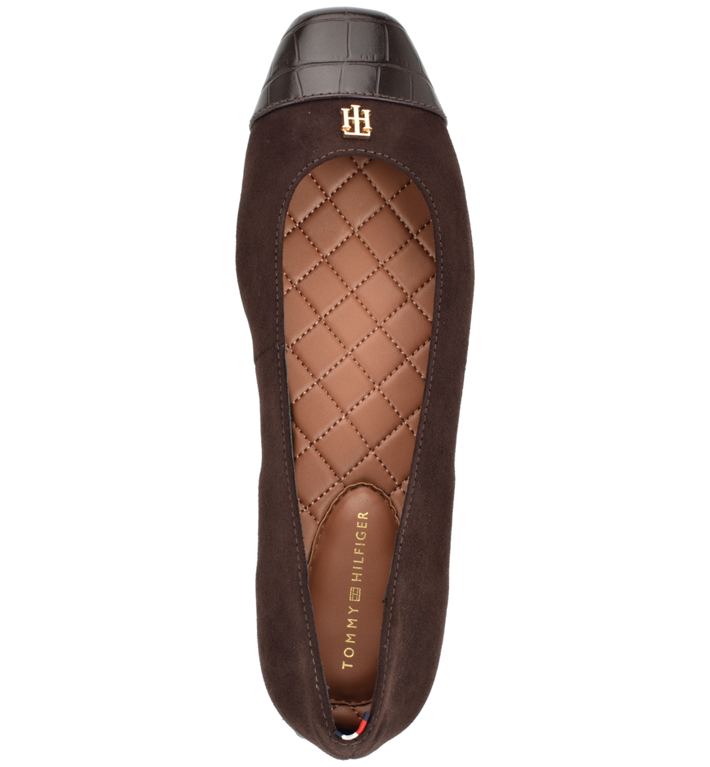 Tommy Hilfiger Women's Bekim Cap Toe Ballet Flats - Dark Brown Croco