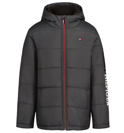 Tommy Hilfiger Boys' 8-20 Logo Puffer Jacket - Dark Gray