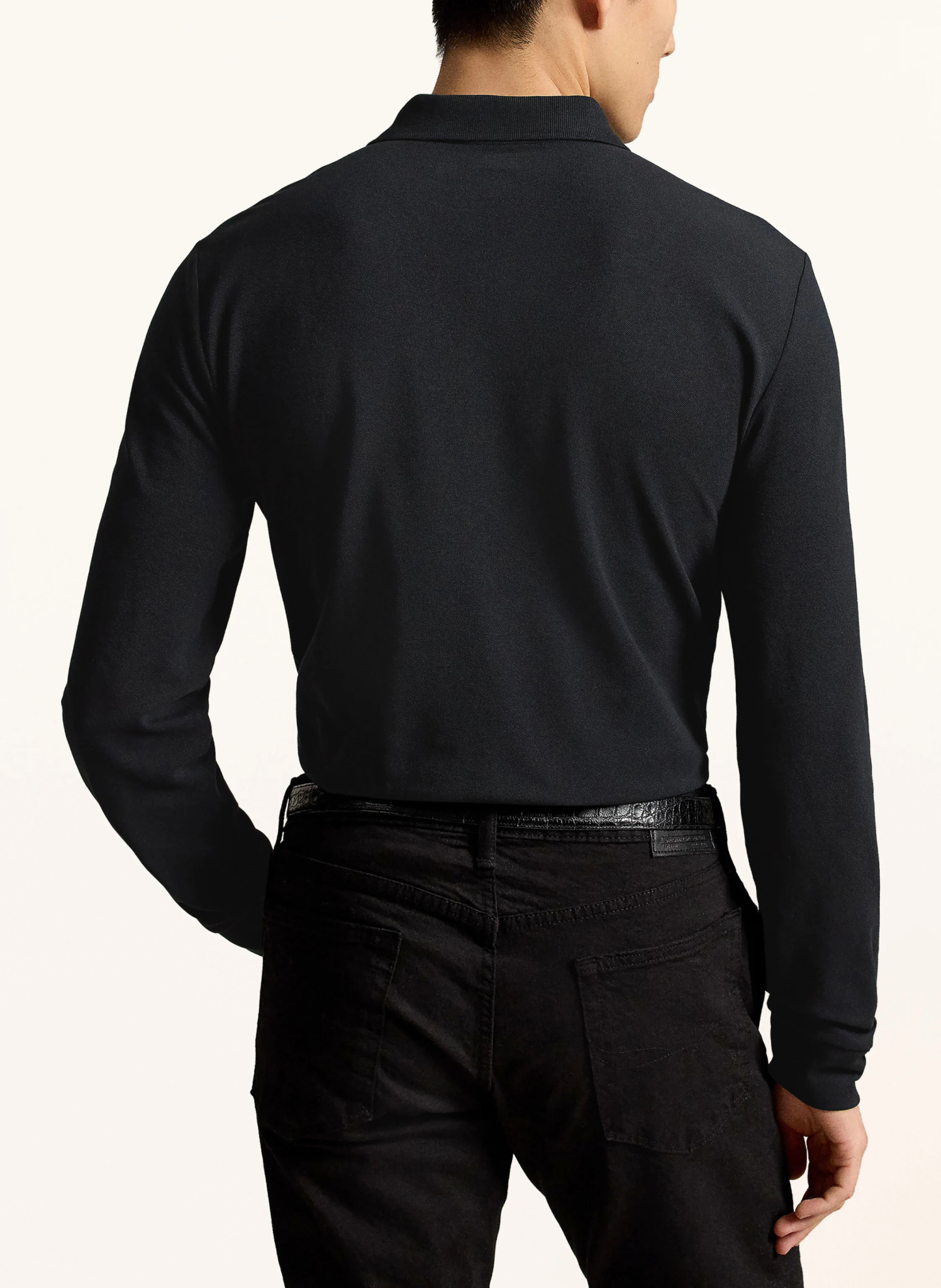 POLO RALPH LAUREN Strick-Poloshirt – SCHWARZ / WEISS