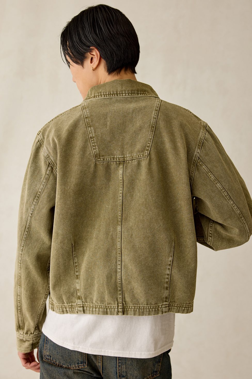 BDG Kasper Textured Canvas Jacket - Olive