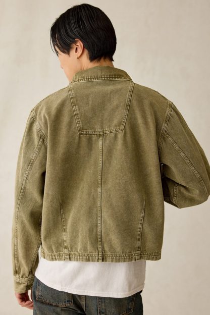 BDG Kasper Textured Canvas Jacket - Olive