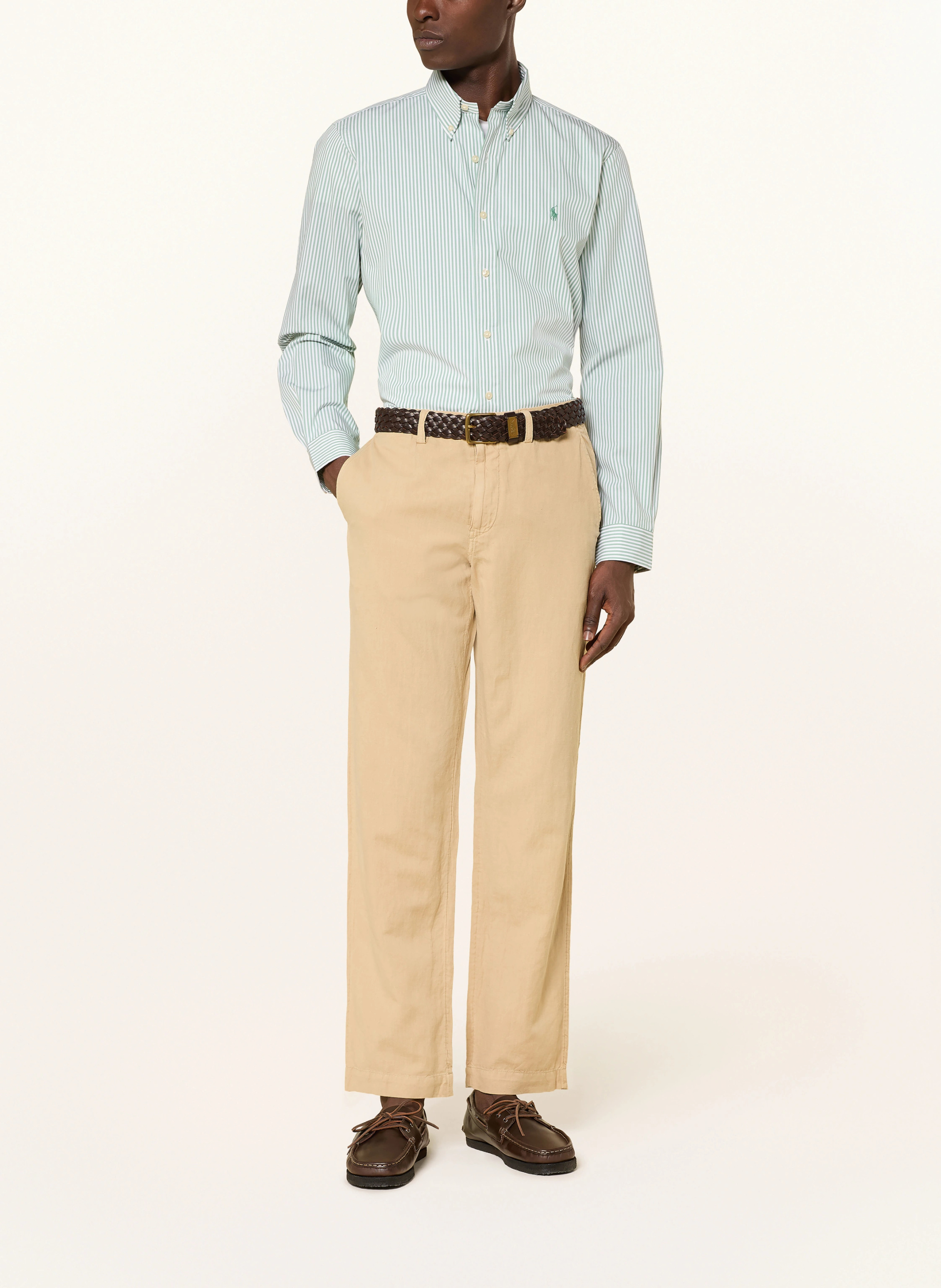POLO RALPH LAUREN Hemd Custom Fit – MINT / WEISS