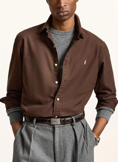 POLO RALPH LAUREN Oxfordhemd Custom Fit – DUNKELBRAUN (1)