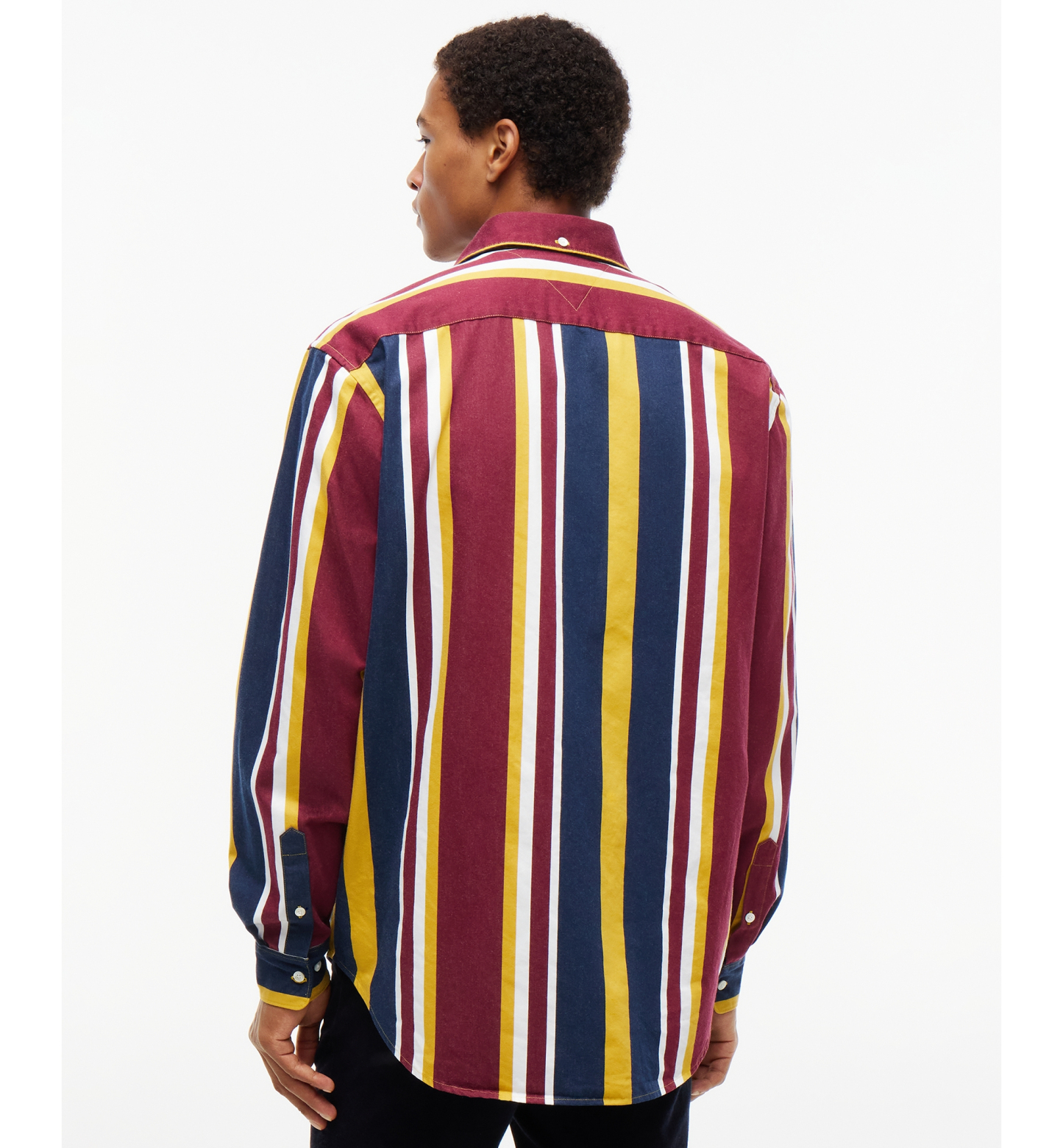 Tommy Hilfiger Men's American Icons Heritage Twill Striped Long-Sleeve Relaxed-Fit Oxford Shirt, Macy’s Exclusive - Ornamental Yellow Stripe