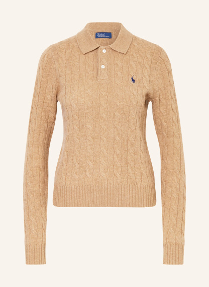 POLO RALPH LAUREN Strick-Poloshirt – CAMEL
