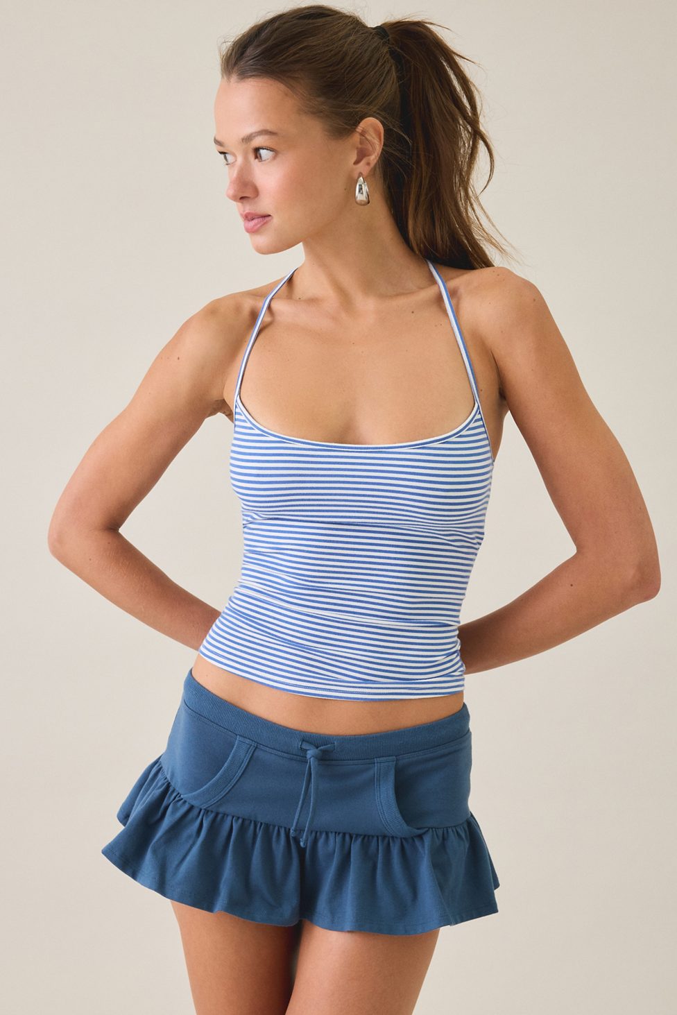 Out From Under Bec Game Day Pocket Low-Rise Mini Skort - Slate