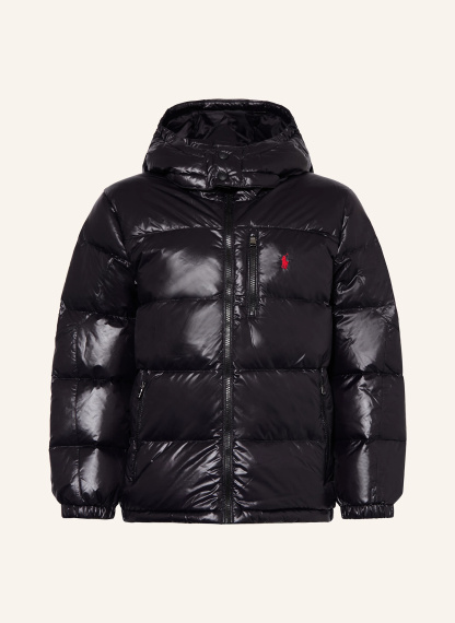 POLO RALPH LAUREN Daunenjacke mit abnehmbarer Kapuze – SCHWARZ