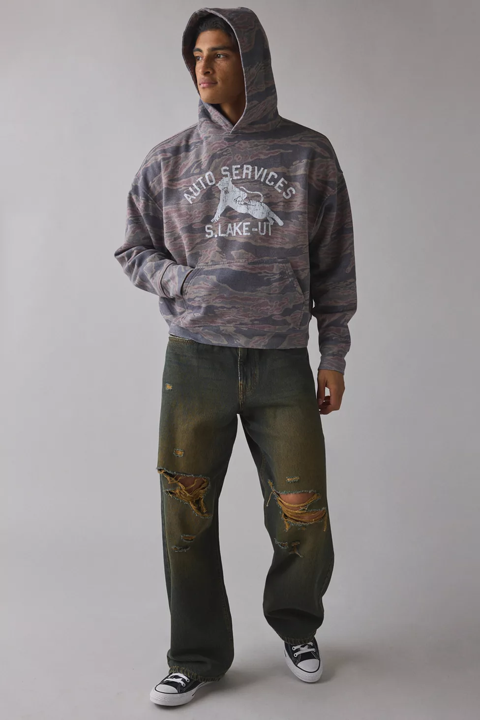 Salt Lake Auto Services Camo Graphic Hoodie Sweatshirt - Camo