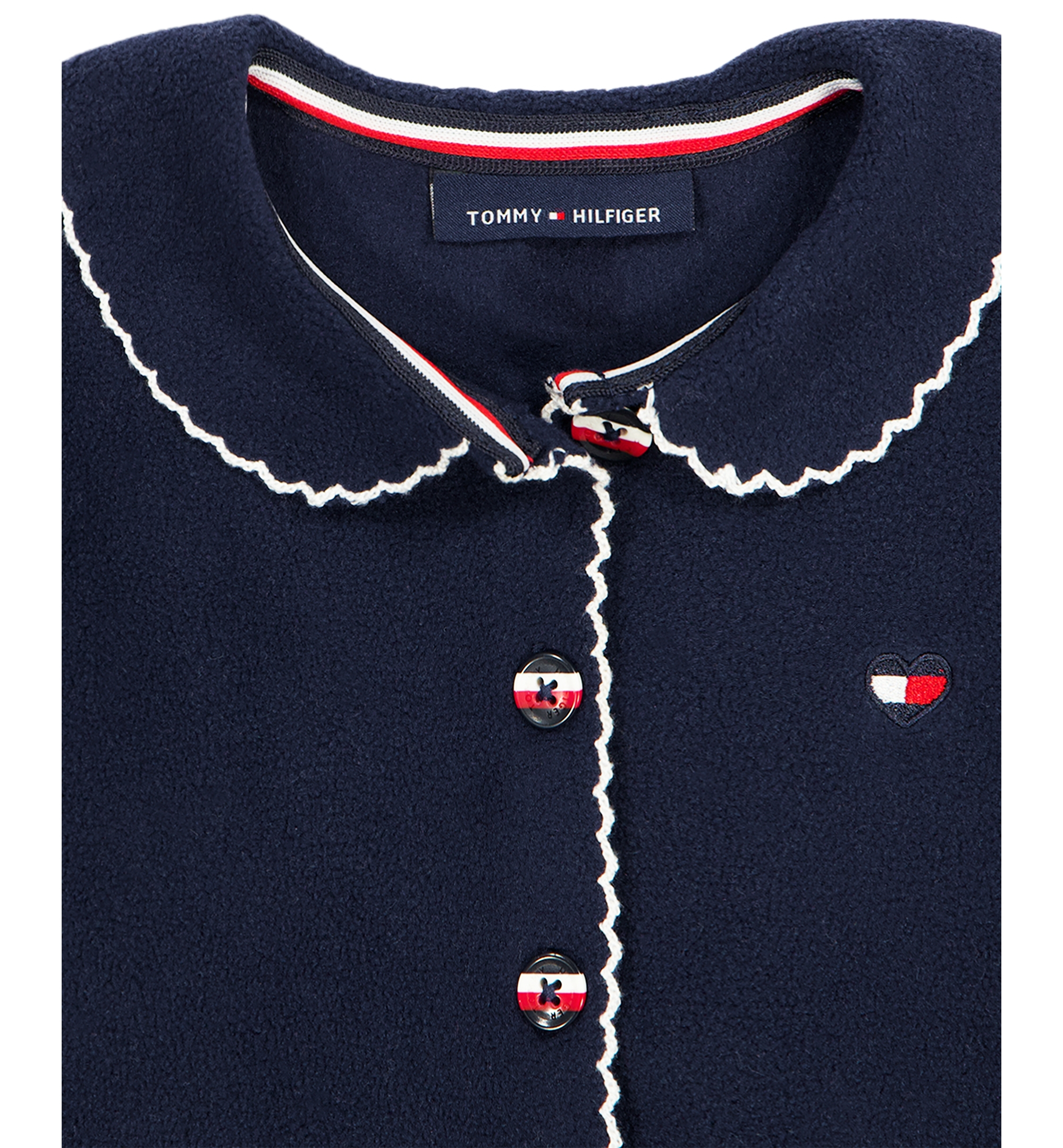 Tommy Hilfiger Girls' 2T-6X Peter Pan Collar Long-Sleeve T-Shirt, Jacket and Leggings, 3-Piece Set - Navy/White/Red