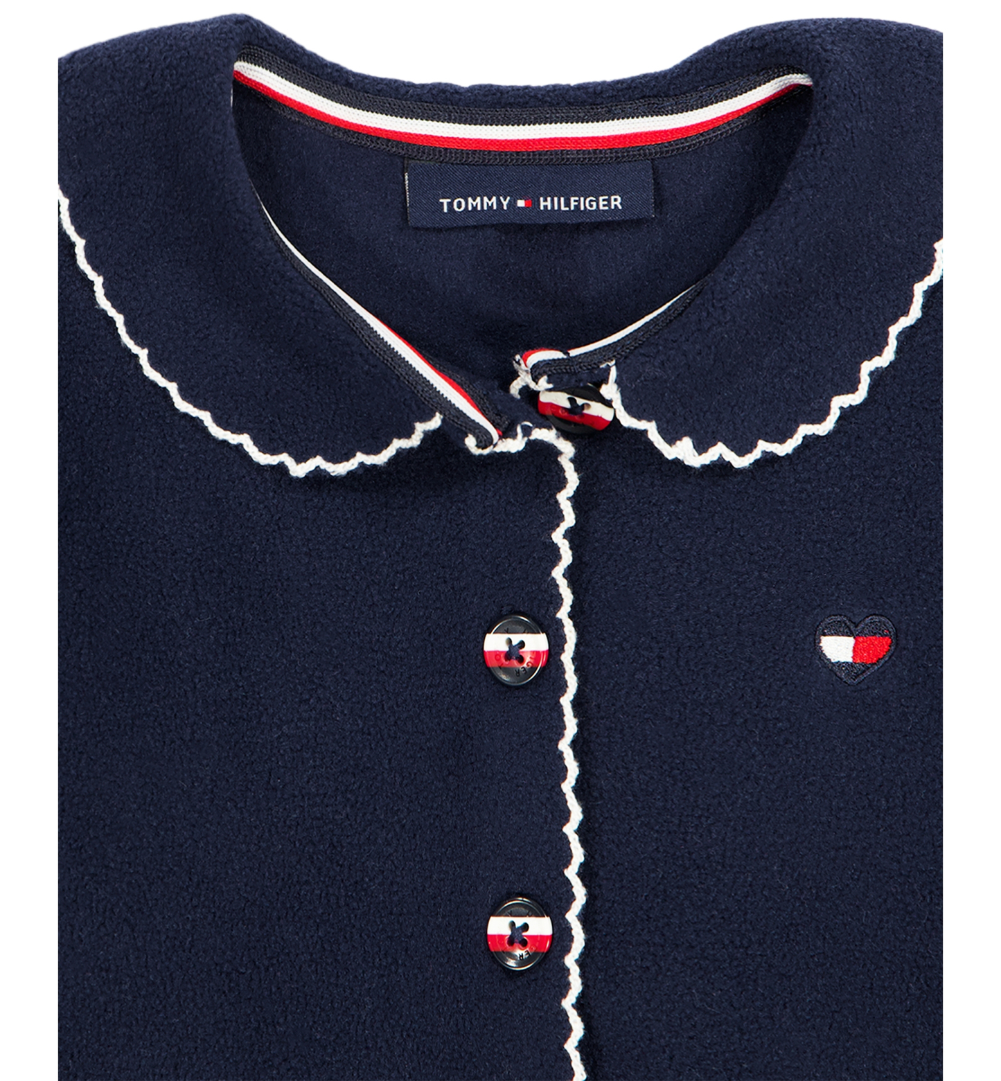 Tommy Hilfiger Girls' 2T-6X Peter Pan Collar Long-Sleeve T-Shirt, Jacket and Leggings, 3-Piece Set - Navy/White/Red