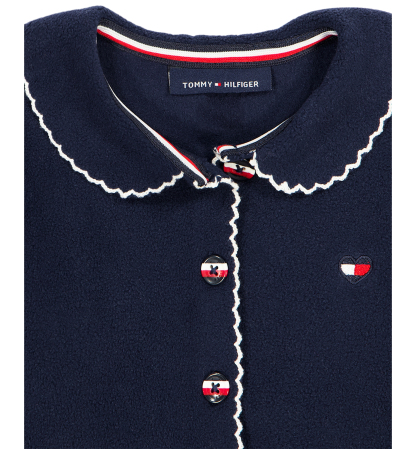 Tommy Hilfiger Girls' 2T-6X Peter Pan Collar Long-Sleeve T-Shirt, Jacket and Leggings, 3-Piece Set - Navy/White/Red
