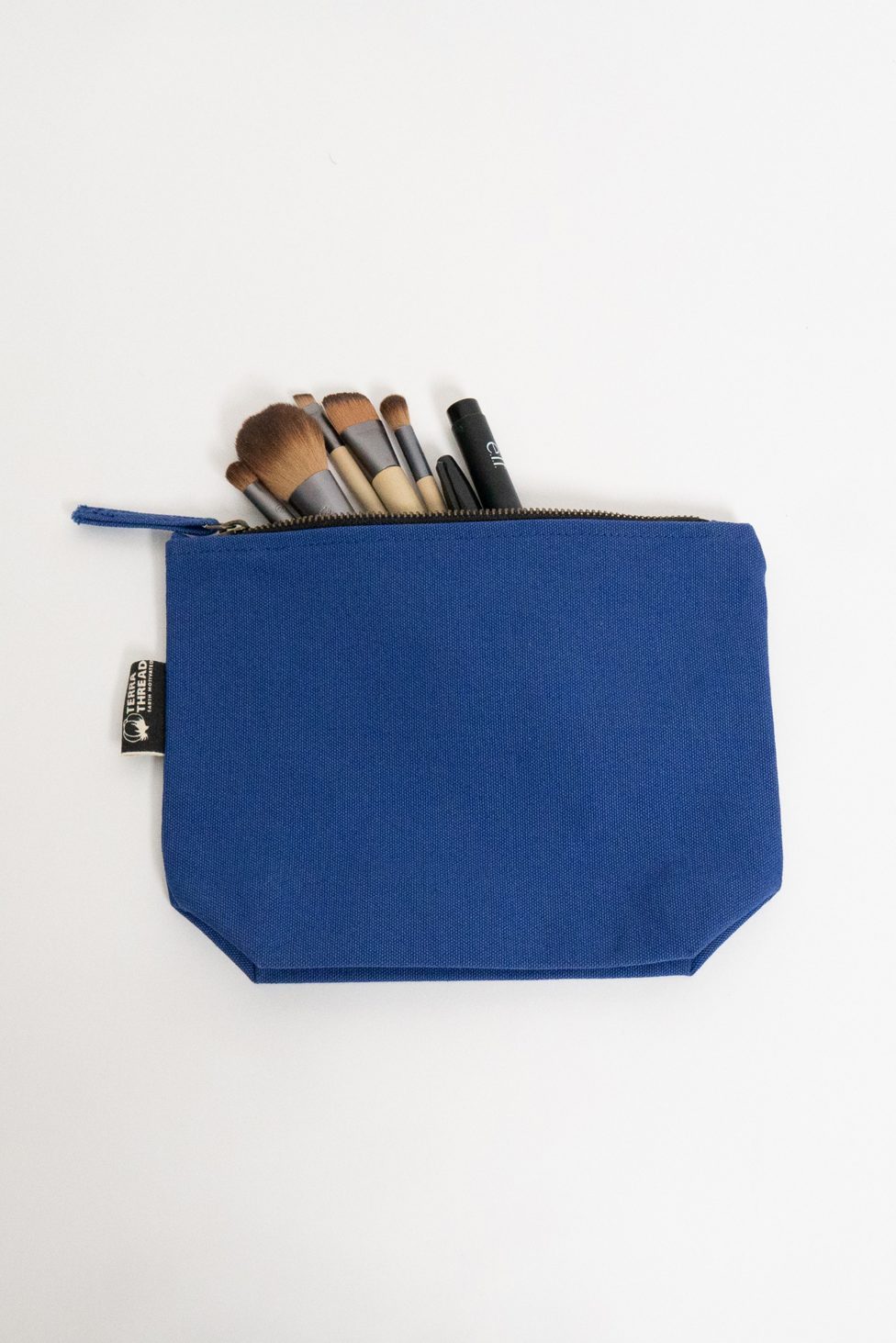 Terra Thread Organic Cotton Canvas Zippered Pouch - Blue