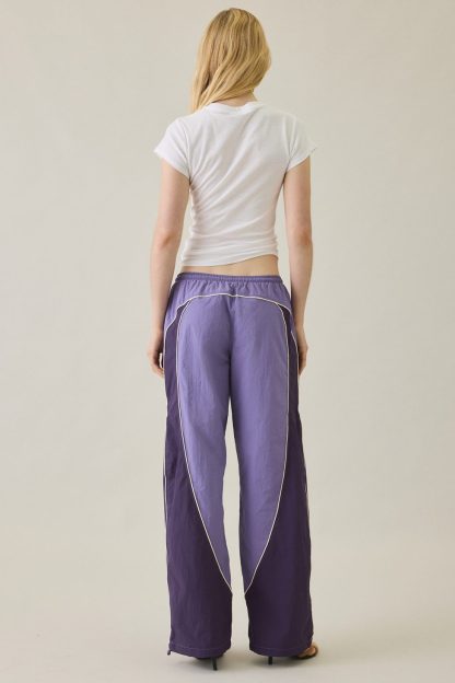 BDG Finish Line Low-Rise Baggy Track Pants - Purple
