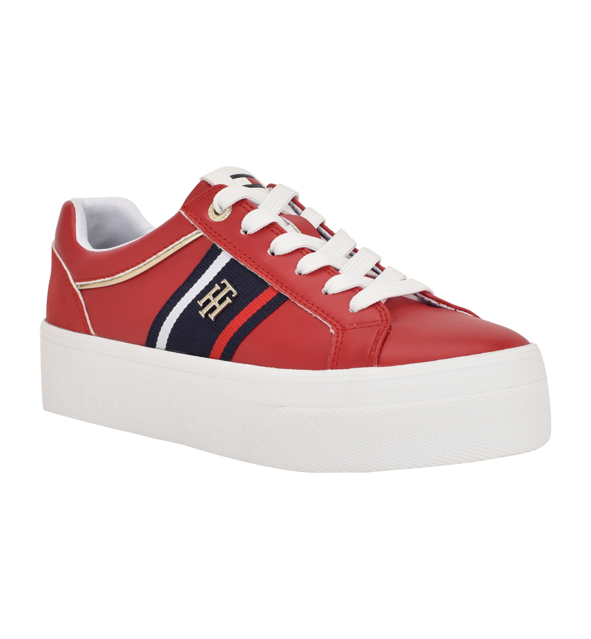 Tommy Hilfiger Women's Badria Logo Platform Sneakers - Red