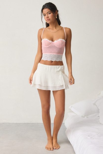Out From Under Adrena Mesh + Lace Underwire Corset Cami - Pink
