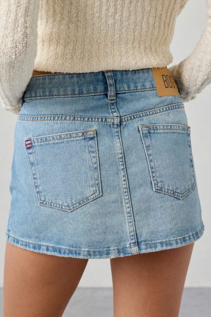 BDG Onna Denim Micro Mini Skirt - Mid Indigo